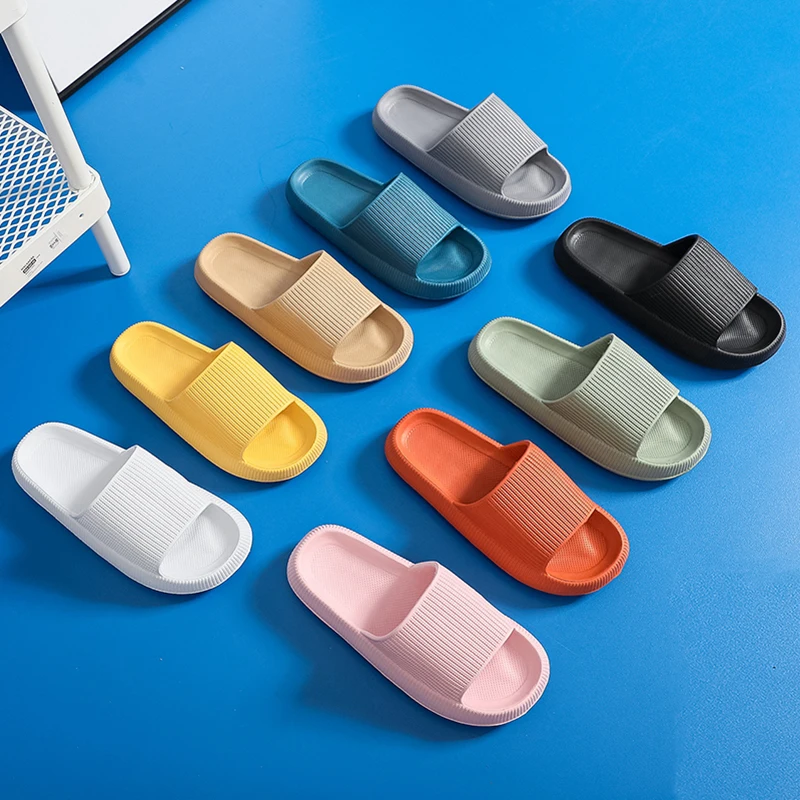 

Slippers Women Thick Platform Shoes Indoor Bathroom Slipper Soft EVA Anti-Slip Home Floor Slides Ladies Summer Shoes Men