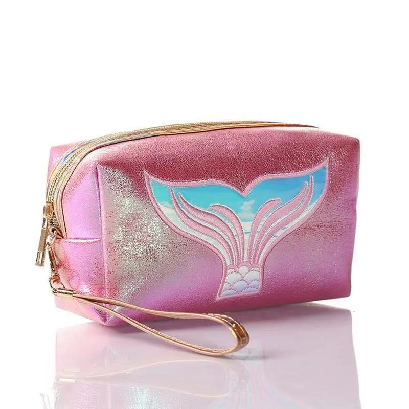 

Fashion Octagon Makeup Bag Mermaid Tail Laser Glitter Cosmetic Bags Waterproof Multifunctional Toiletry Makeup Storage Bag