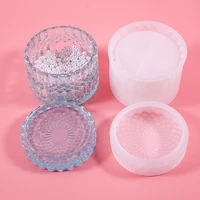 diy craft round concrete candle vessel molds with lid mold soft silicone storage box mold candle holder ashtray