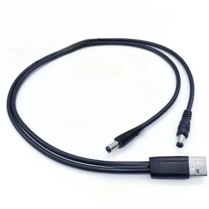 Фото USB-to-dc5521 одноточечный двухточечный шнур питания revolution dc5525 с женской головкой, соединительный кабель с одним поворотом и двумя разъемами, удлинительный кабель №5