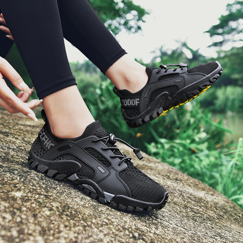 2023 Summer Black Hiking Shoes Men Women Non-slip Breathable Mesh Trekking Sneakers Couple High Quality Climbing Sport Shoe Male