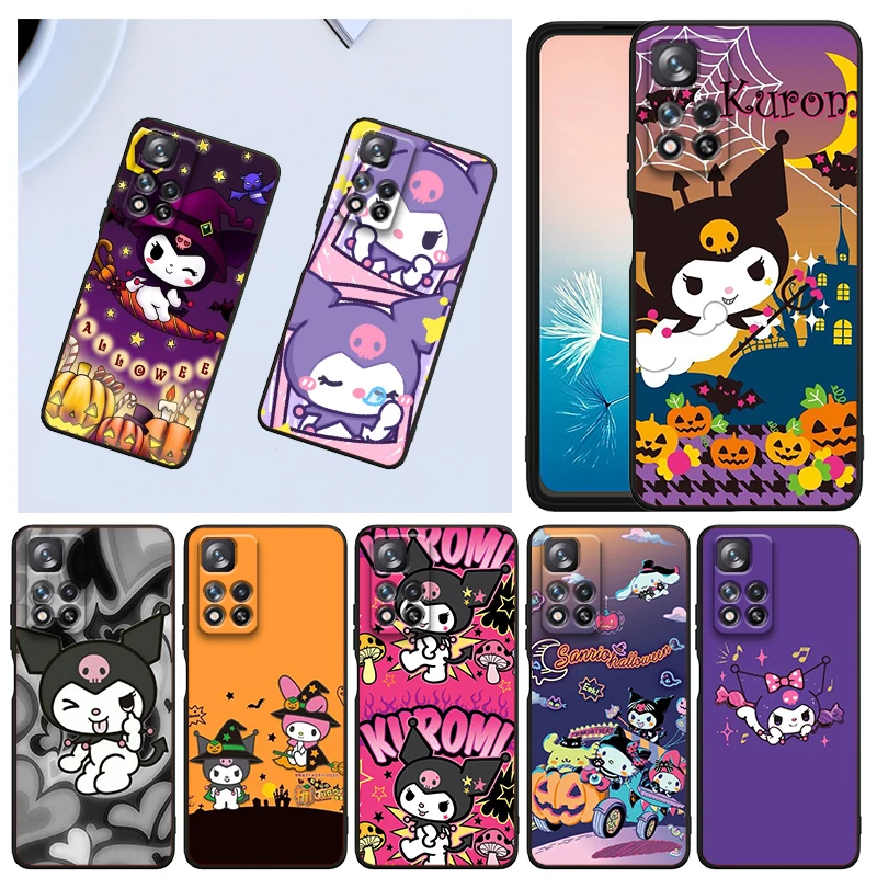 

Sanrio Cartoon Kulomi Cool Phone Case For Xiaomi Redmi Note 12 11E 11S 11 11T 10 10S 9 9T 9S 8T 8 Pro Plus 5G Black Funda