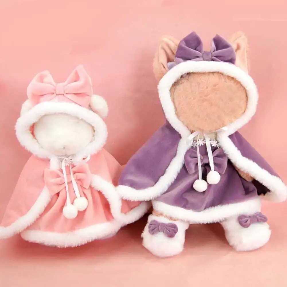 

Cloak Kawaii 30cm Doll Clothes Doll Accessories Red Dolls Warm Winter Top Clothing Toy Accessories Hooded B4H5