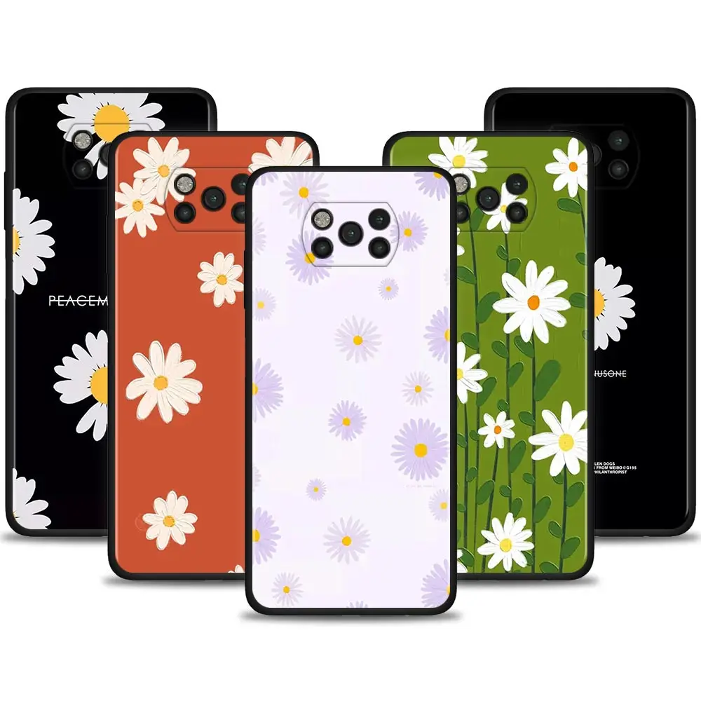 

Summer clear flowers Daisy for Xiaomi Poco X3 Pro 5G F3 GT M3 M4 X4 Silicone funda Cover for X3 NFC Capa Shockproof Phone Case