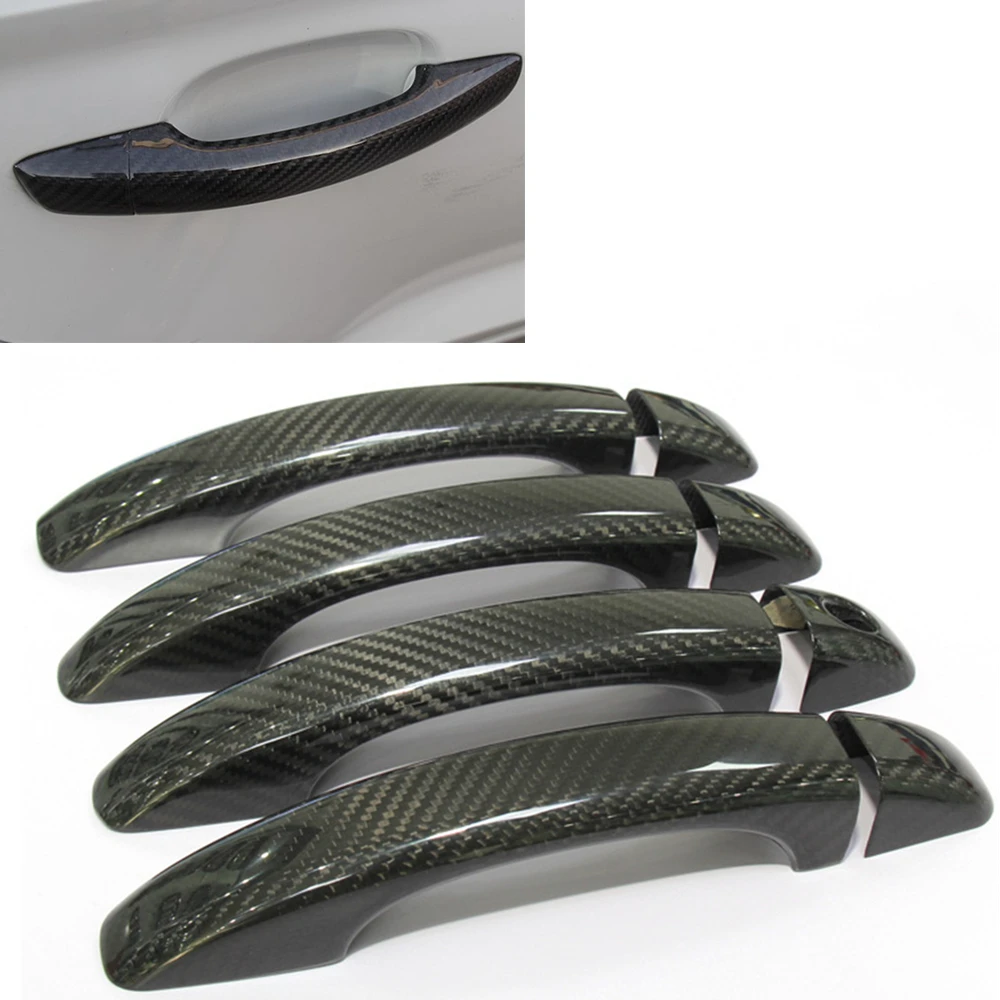 

Dry Real Carbon Fiber Car Door Side Handle Cover Cap For Audi A3 S3 TT 2014+