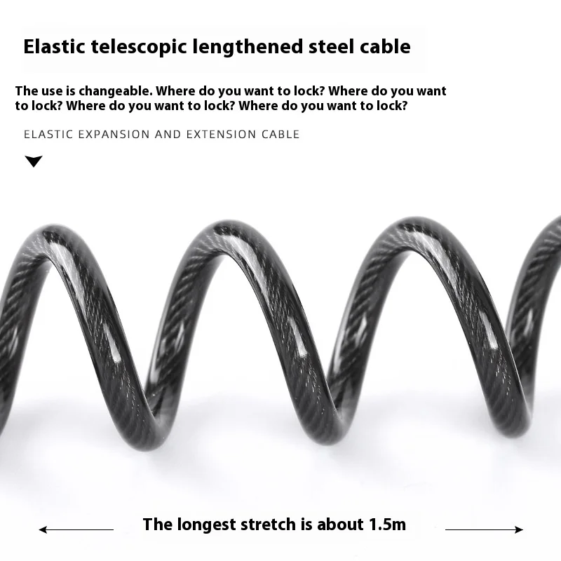 Велосипедный замок стальной трос цепь пароль безопасности 4-значный