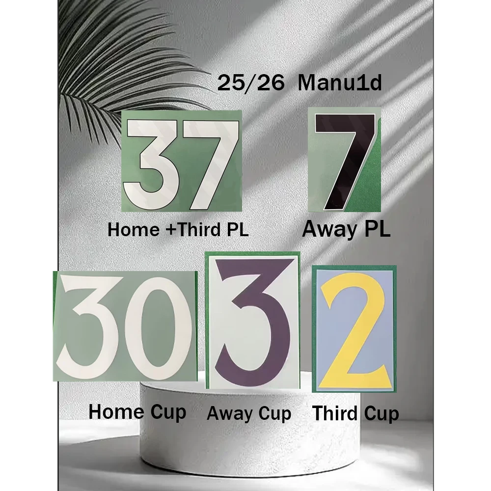 Фото Наборы имен и номеров для футболок 2025/26 Manu1d Cup PL: Amad & GARNACHO (домашняя, выездная и третья форма). Отличное качество AAAA. №1