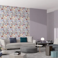 flower wallpaper vinyl self adhesive waterproof hair salon hotel living room background wallboard wave point design