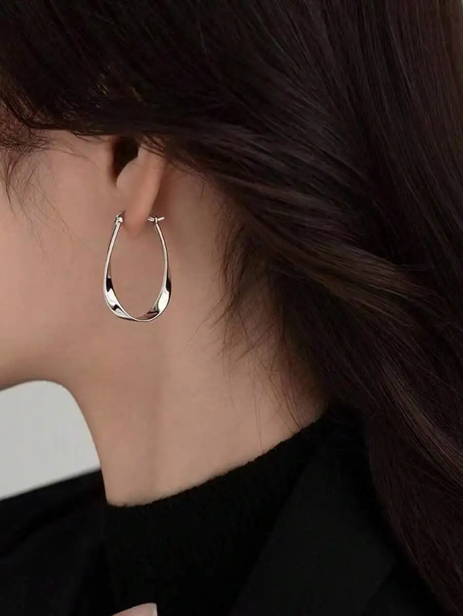 2 шт. женские серьги-кольца из титановой стали