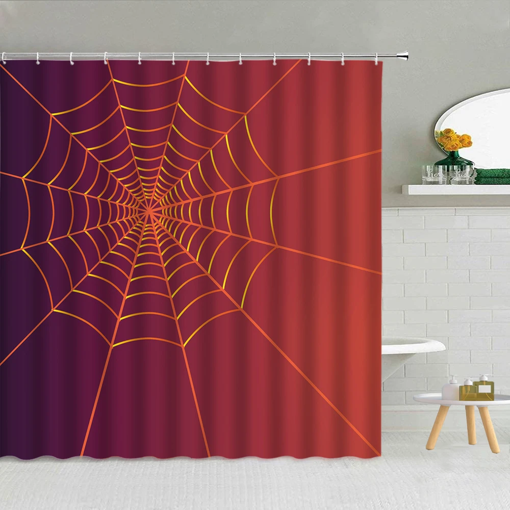 

Color 3D Geometric Pattern Shower Curtain Holiday Party Carnival Decoration Bathroom Waterproof Cloth Hooks Curtains Set