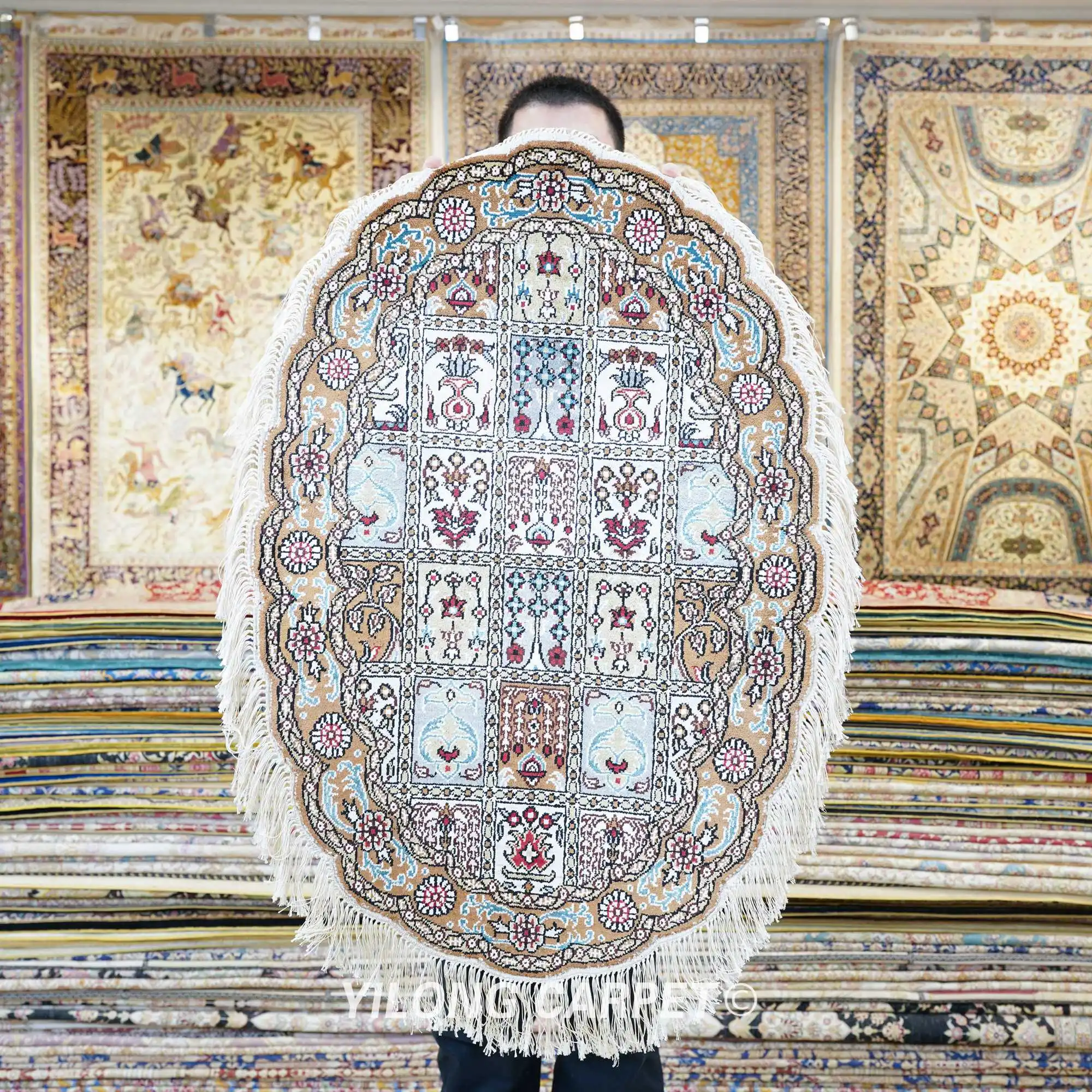 

61x91cm Four Season Hand Knotted Carpets Oriental Handmade Silk Rug (LJH010)