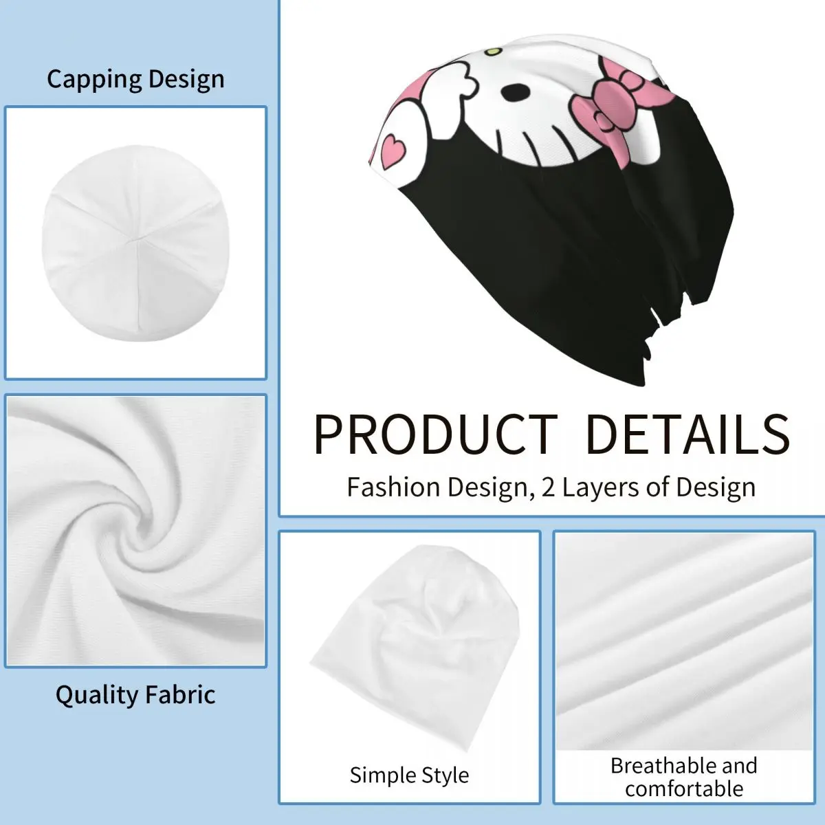 Шапка милые модные шапки для мужчин и женщин шапочки Hello Kitty облегающие Лыжные