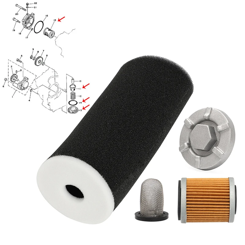 

Комплект колпачков для воздушного фильтра для Yamaha Warrior Raptor Wolverine 350 YFM350, пробка для слива масла, фильтр 1UY-13440-02-00