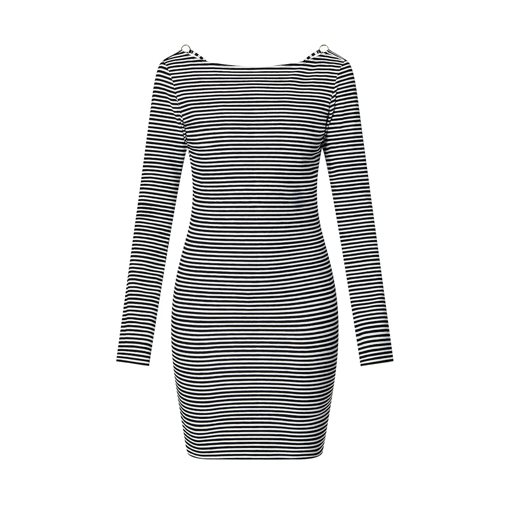 

MS Striped Backless Dress #wfms6356