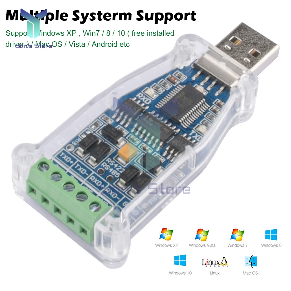 

FTDI USB 2.0 to RS485 RS422 Serial Adapter FTDI Chip 6Pin Terminal Block Converter Support WinXP Win 7 Win8 Win10 Mac Android