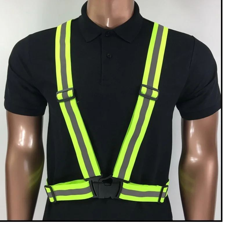 

Highlighting Reflective Straps Night Work Security Running Cycling Safety Reflective Vest High Visibility Safety Jacket