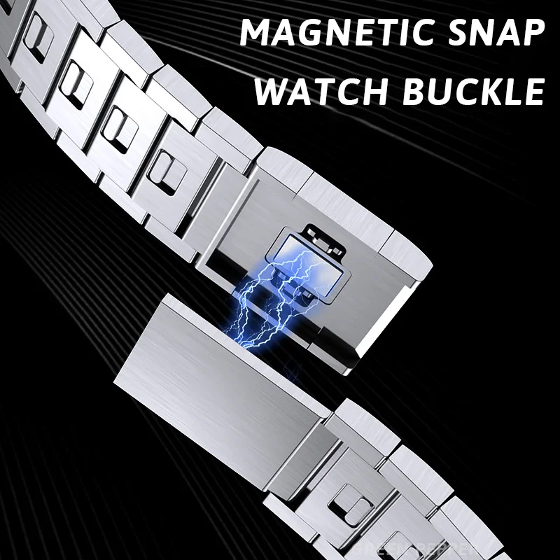 Stainless Steel Band for Apple Watch Ultra Strap 49mm 45mm 44mm Slide Remove Magnetic Buckle Correa Bracelet Series 8 7 6 SE 5 4