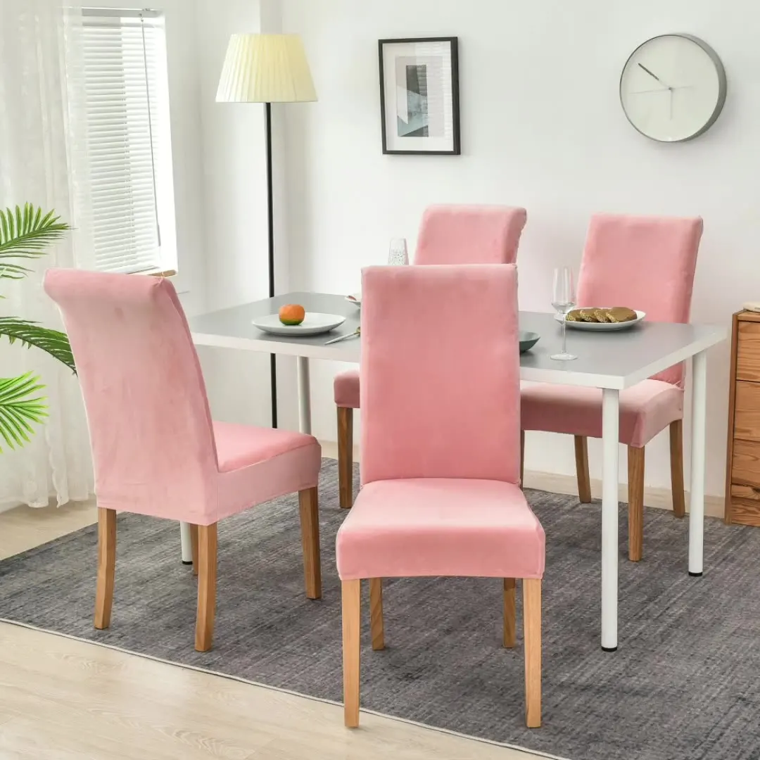 

1/2/4/6 Pcs Velvet Dining Room Chair Cover Stretch Elastic Dining Chair Slipcover Spandex Case For Chairs Housse De Chaise