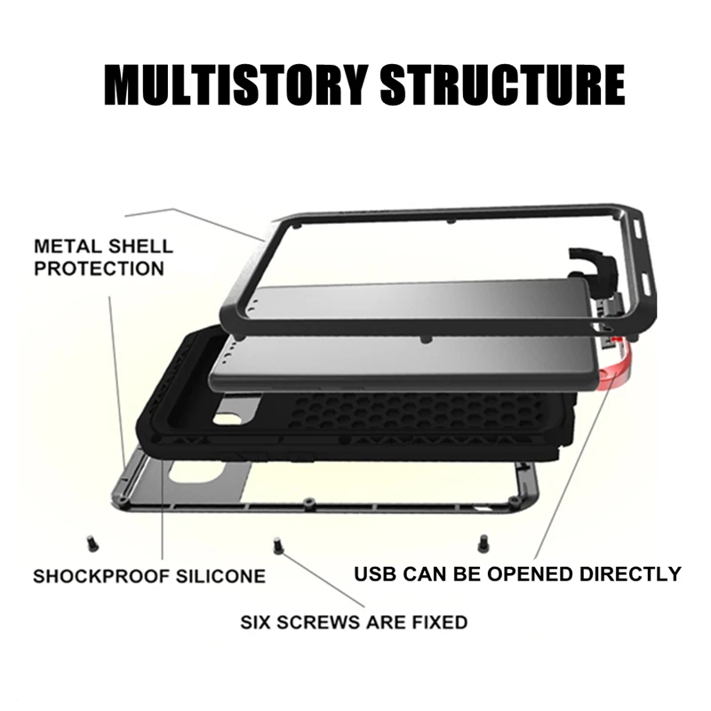 Luxury Armor Metal Heavy Duty Protection Case for Samsung Galaxy S22 S21 S7 Note 20 10 9 8 Edge S8 S9 S10 Plus Shockproof Cover