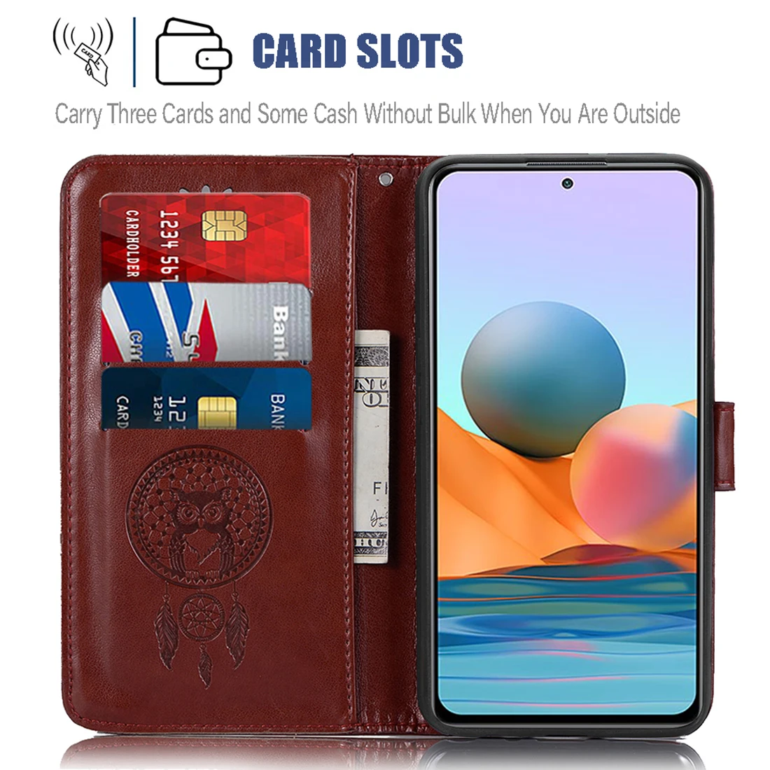 Милый кожаный чехол-бумажник с совами для Xiaomi Redmi Note 8 9 10 Pro 4G 9S 10S 9T 8A Dual 9A 9AT 9C NFC Mi 10T