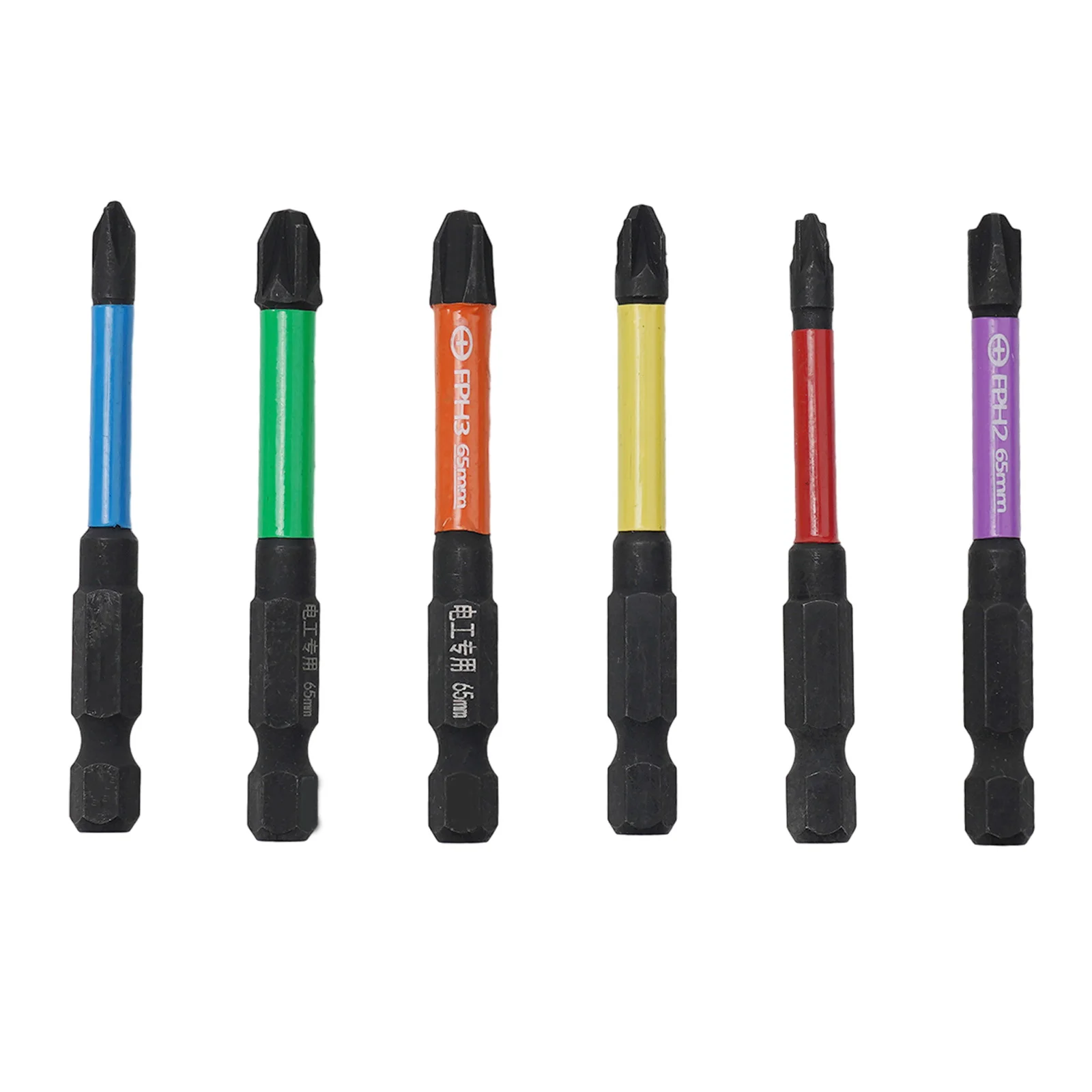 

6 Pcs 65mm Magnetic Screwdriver Bits Head FPH1/FPH2/FPH3/FPZ1/FPZ2/FPZ3 For Electrician Repairing Household Power Driver Tools