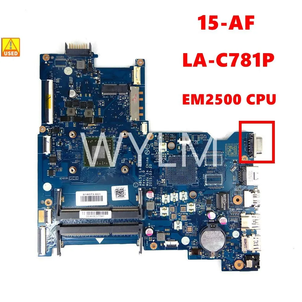 

ABL51 LA-C781P EM2500CPU Mainboard For HP PAVILLION 15-AF 255 G4 814610-001 814610-601 818073-601 Laptop Motherboard Used
