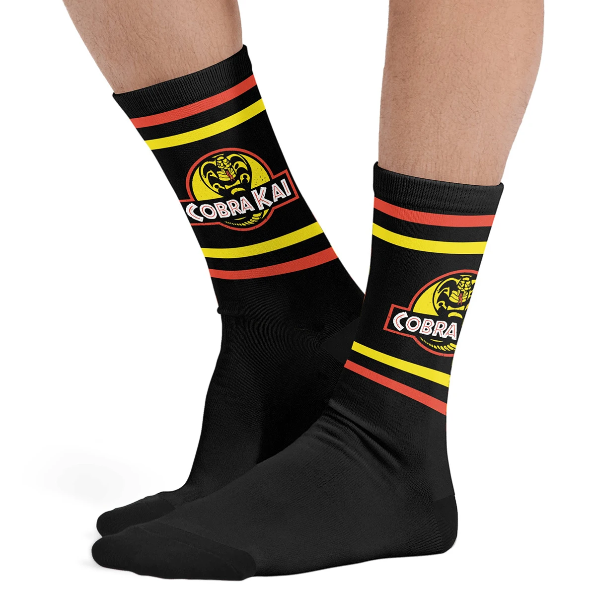 

Cobra Kai Thick Contrast Color Socks Men's 5% Spandex Leisure Socks Winter Kobra Kai Miyagi-Do Movie Gift Idea