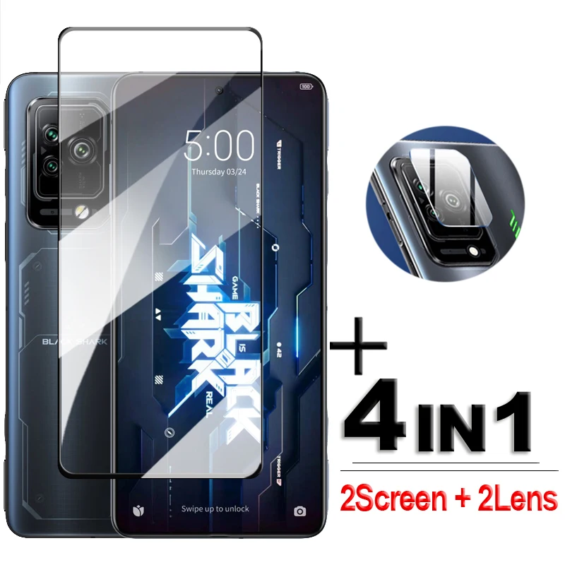 4in1 2.5D Tempered Glass For Black Shark 5 Glass For Black Shark 5 4S 4 Pro Screen Protector Black Shark 5 4S 4 Pro Lens Film
