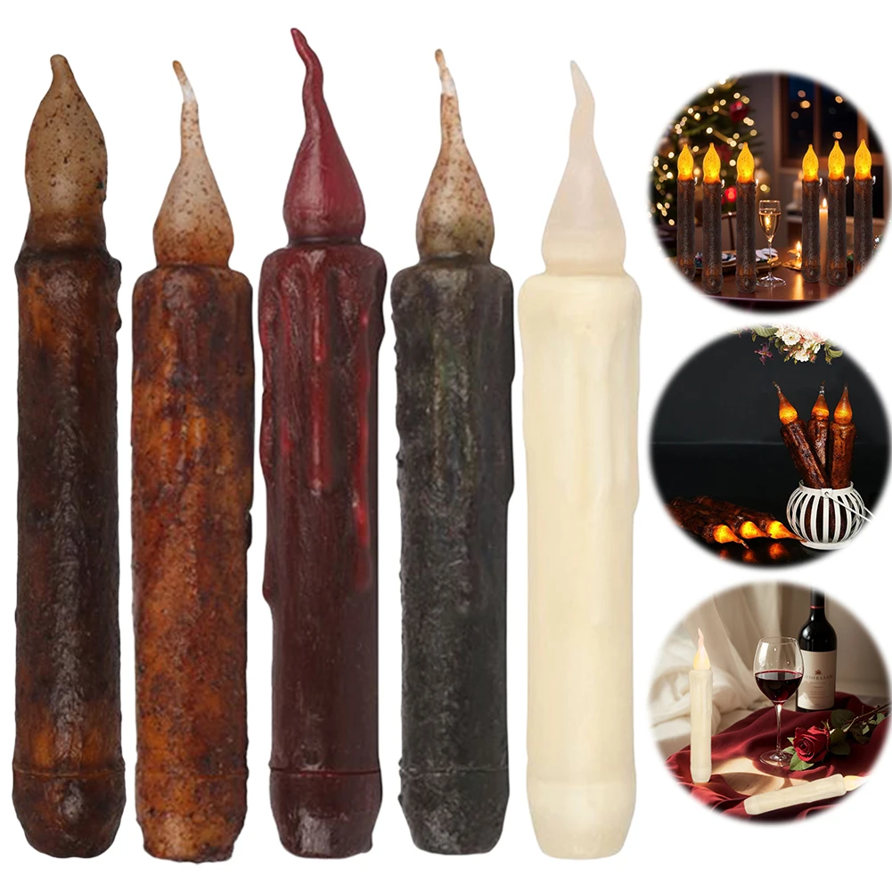 Hearthside Деревенская Мерцающая Светодиодная Коническая Свеча Искусственная Без