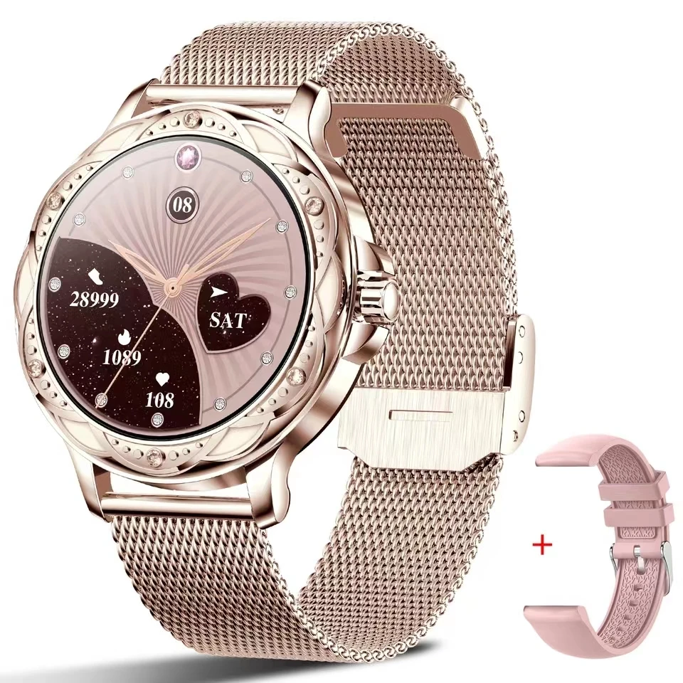 

New Leisure Smart Watch women men Bluetooth call gift 1.2 inch HD Full touch screen Waterproof Multifunctional luxury SmartWatch