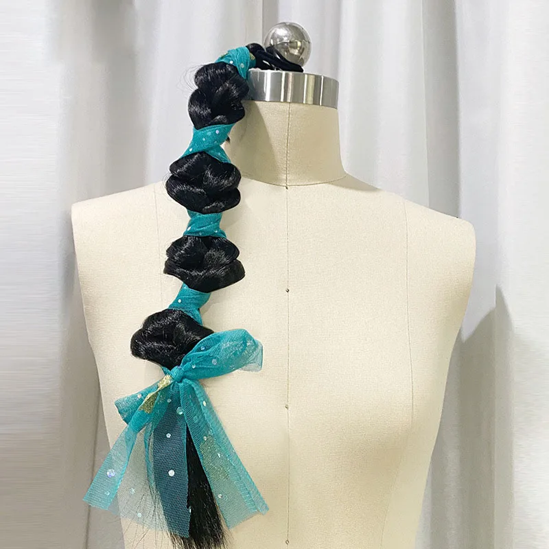 Парик Fried Dough Twists коса с женскими длинными волосами высокий хвост накладная