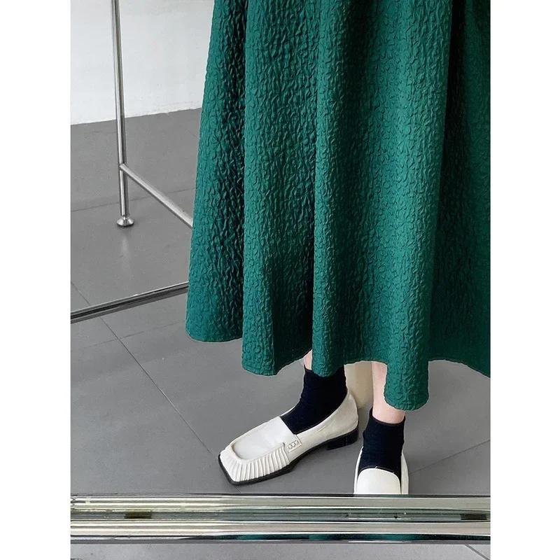 Юбка женская Kuzuwata жаккардовая однотонная универсальная с высокой талией