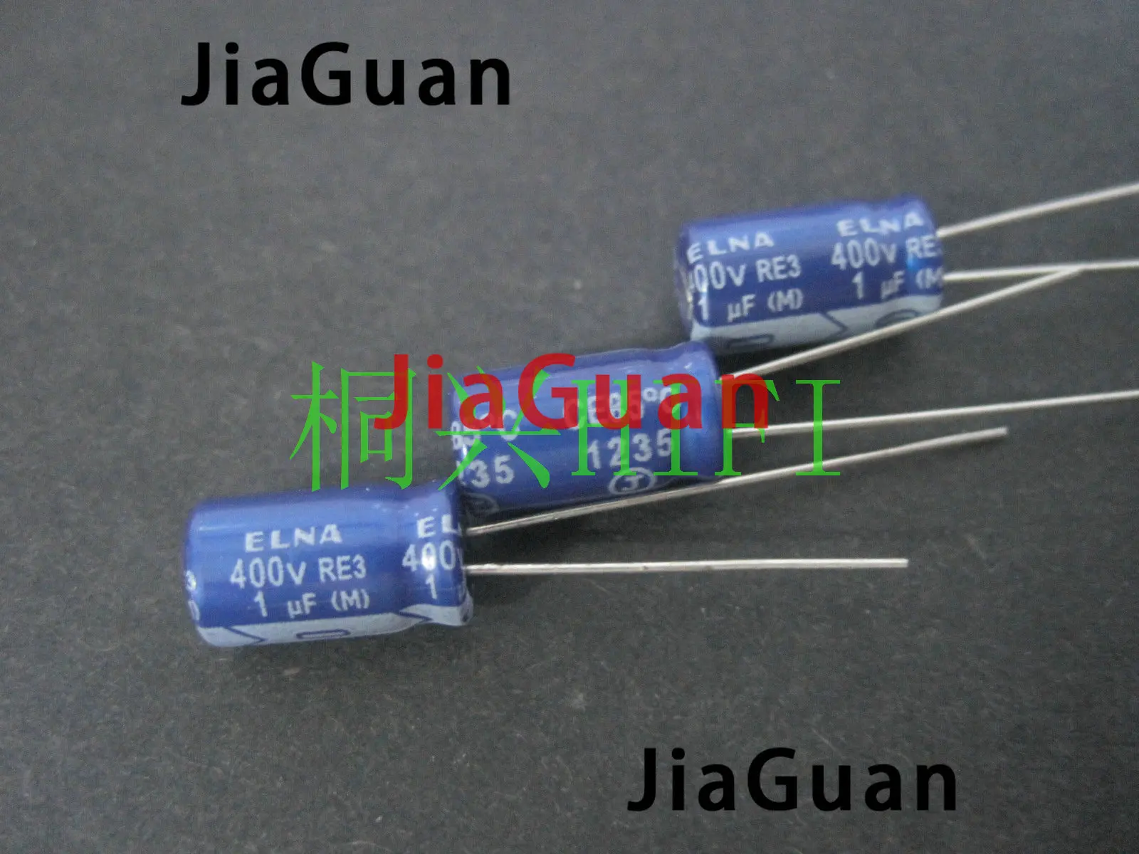 Электролитический конденсатор аудио ELNA RE3 400V1UF 6.3X11MM, 1мкФ/400В, голубой цвет, 50 штук.