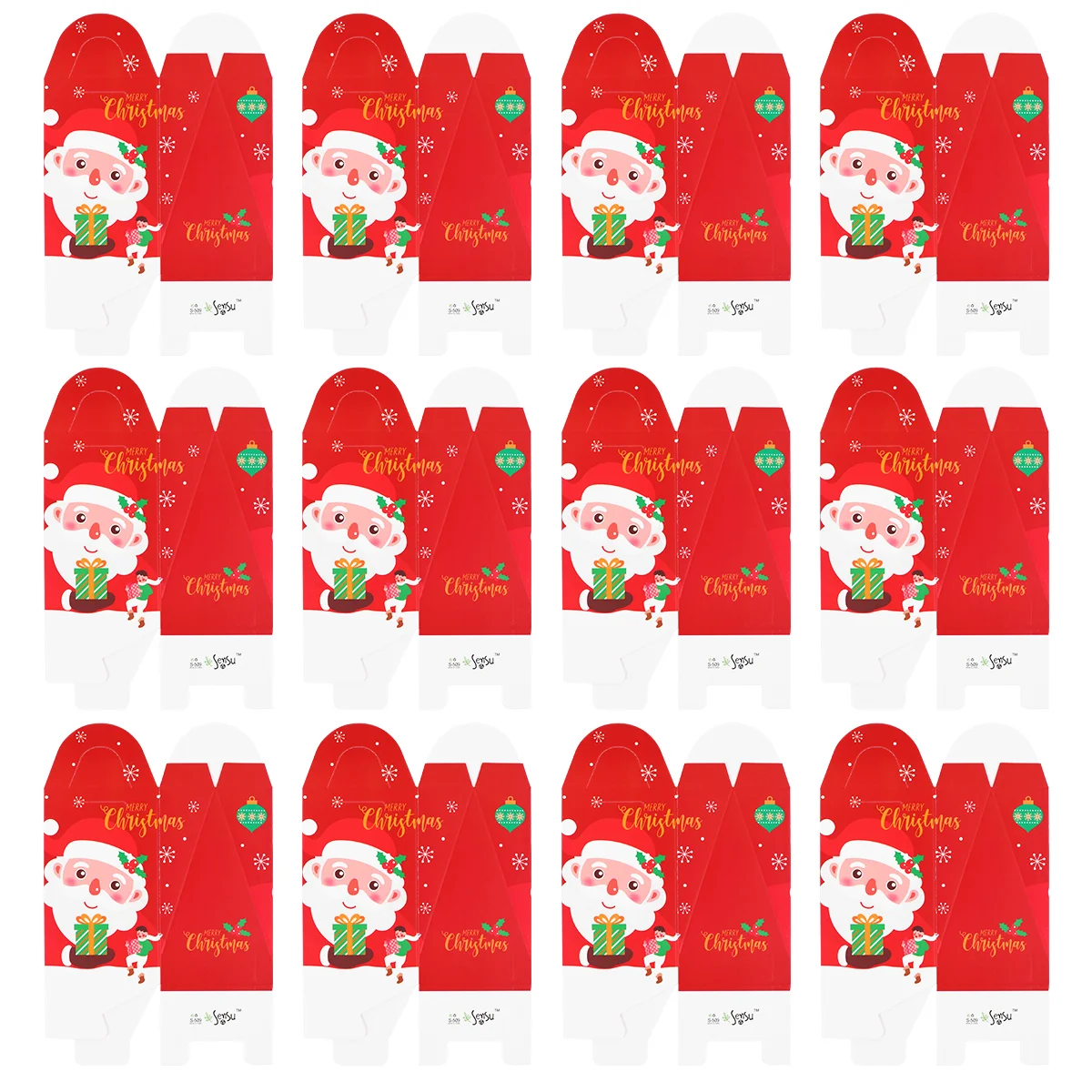 

12pcs Christmas Biscuits Bag Paper Treat Bags Christmas Cookie Bag Christmas Gift Christmas Present Box