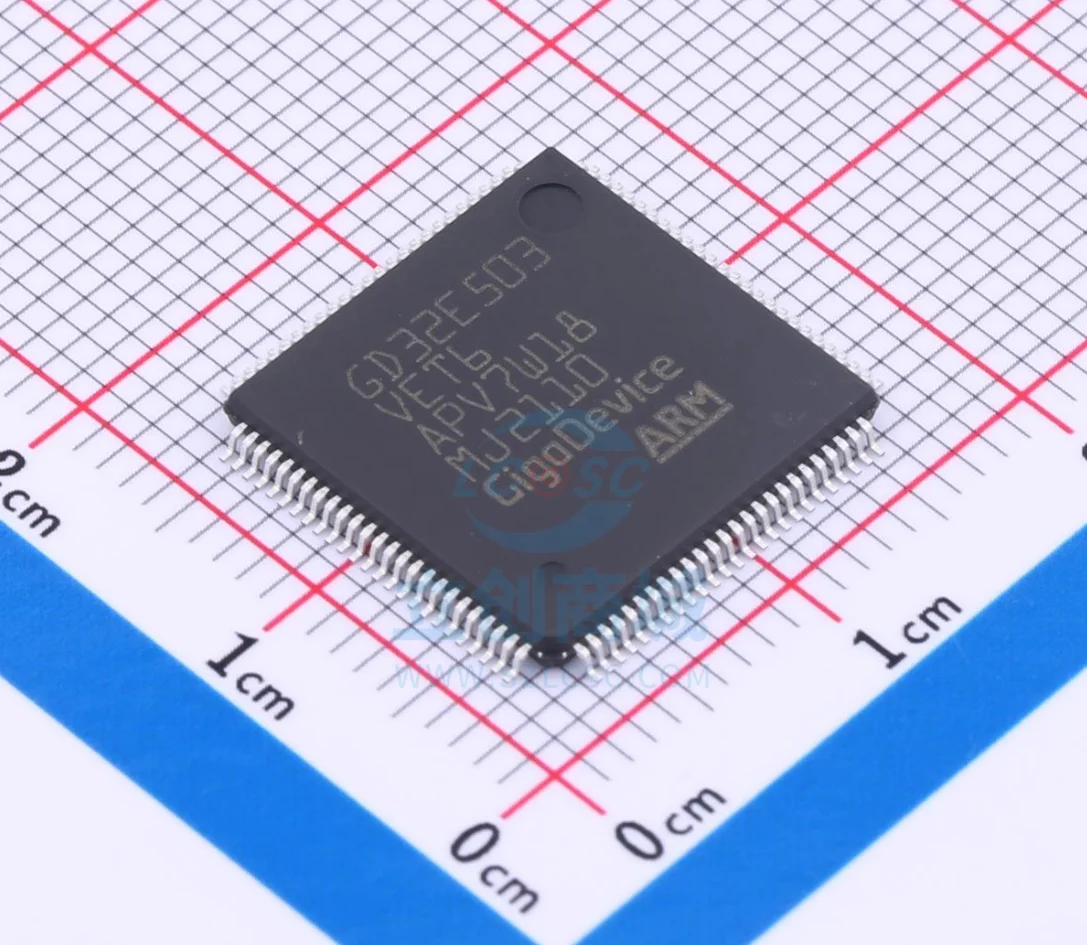 

GD32E503VET6 Package LQFP-100 ARM Cortex-M33 180MHz Flash Memory: 512KB RAM: 128KB MCU (MCU/MPU/SOC)