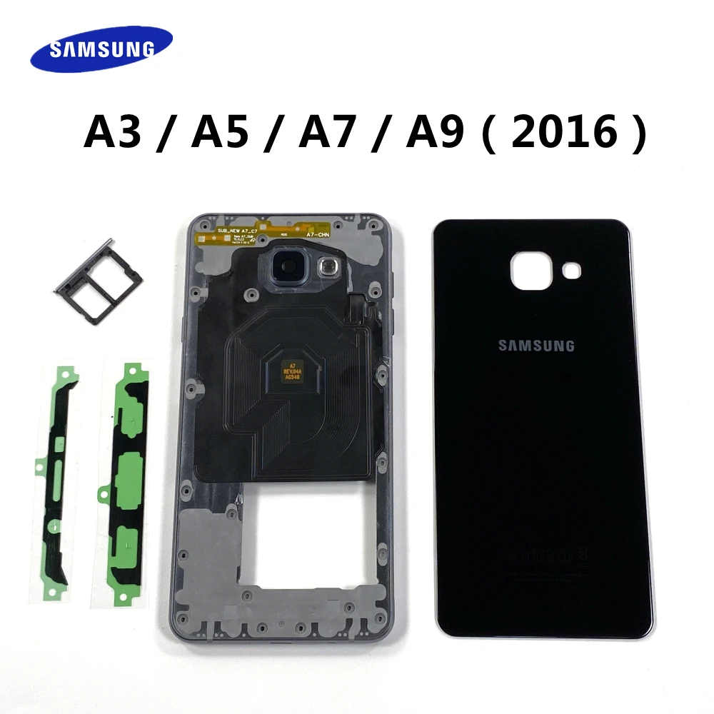 Чехол для SAMSUNG Galaxy A3 A310 A5 A510 A7 A710 A9 A910 2016 средняя рамка задняя крышка батарейного