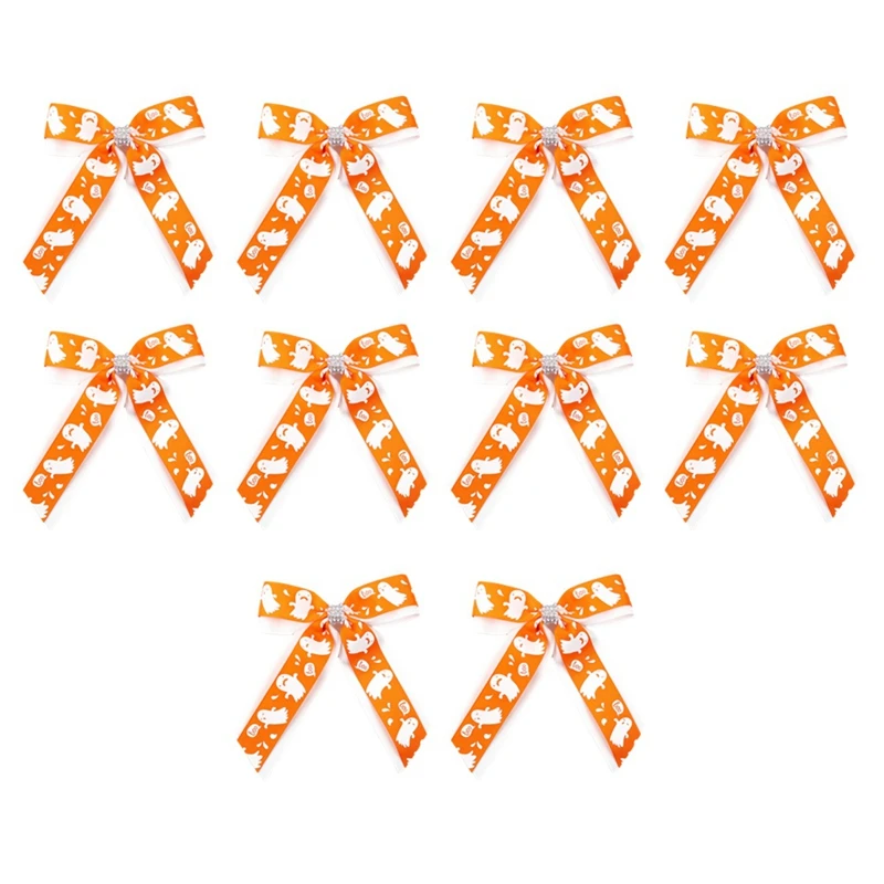 Хэллоуин летучая мышь призрак принт Бриллиантовая цепь бант заколка для волос