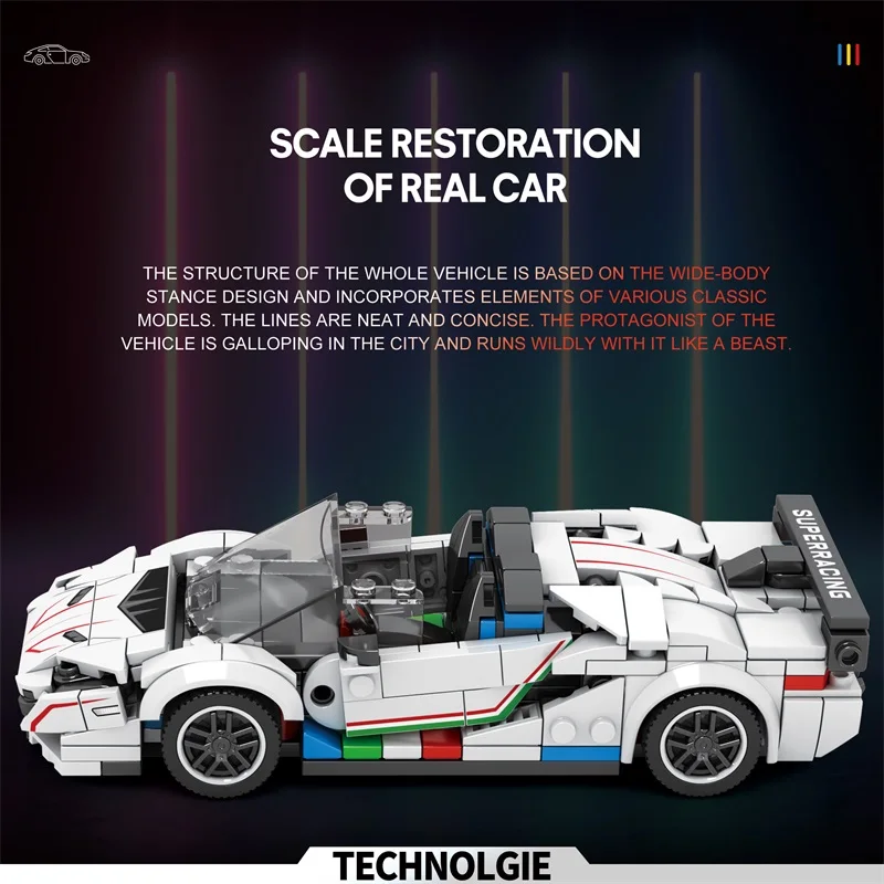 Блоки Гоночного Автомобиля Moc Speed Champions - Суперскоростная Модель Спортивного