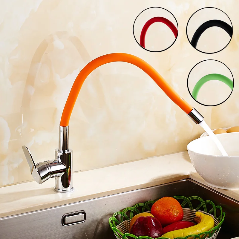 

kitchen 360 Swivel Solid Brass Single Handle Mixer Sink Tap Down basin Faucet Polished Chrome and Color Tubes basin Faucet