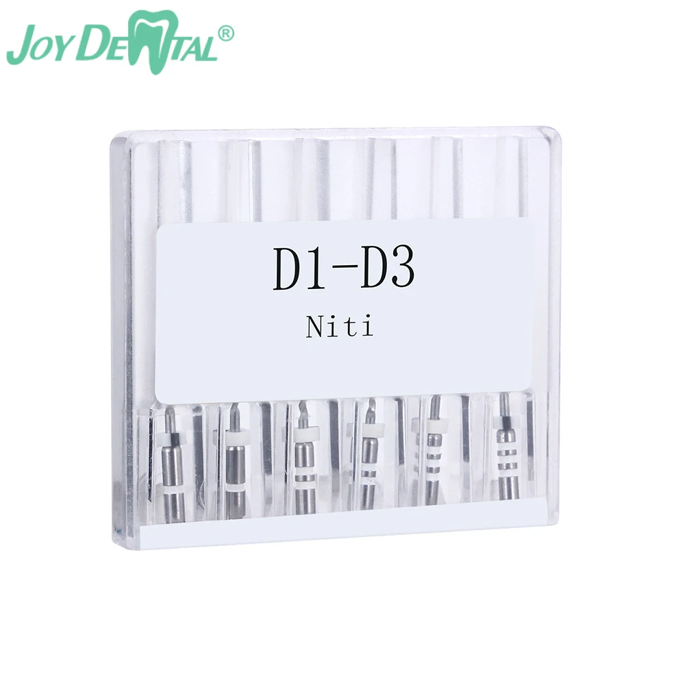 

Joydental 6pcs/Pack Dental Retreatment Engine Root Canal NiTi File D1-D3 Remove Filling Material Before Canal Reshaping