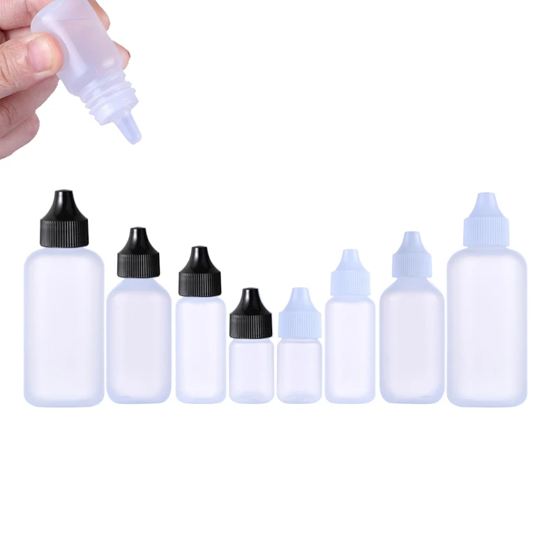 

10Pcs 10/30/60/90ml Squeezable Empty PE Plastic Dropper Bottles Wig glue soft bottle skin care makeup Applicator Containers