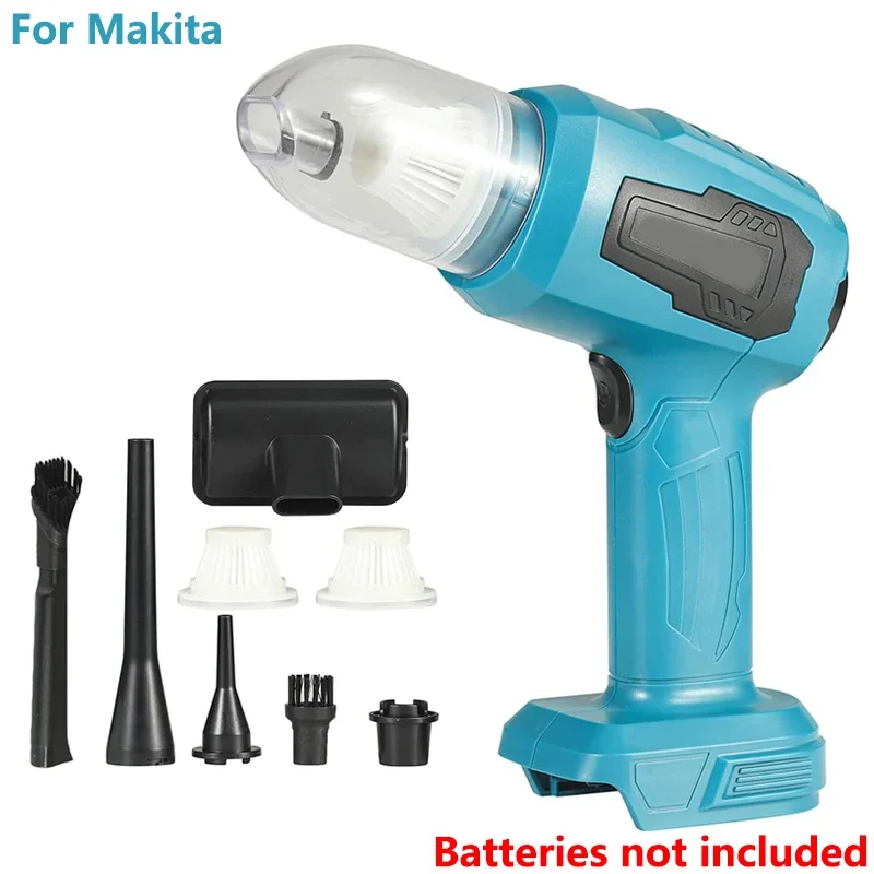 

Автомобильный пылесос 120 Вт для Makita/Dewalt/Milwaukee 18 В, литий-ионный аккумулятор 3 в 1, электрический пылесос для дома и автомобиля двойного назначения, чистка автомобиля