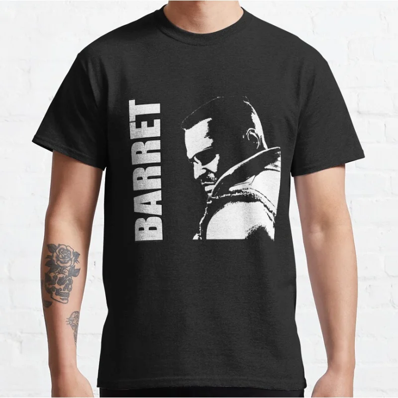 Barret Retro jrpg видеоигры Final Fantasy VII видеоигра ff7 Графические футболки Футболка из 100%