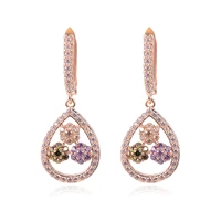 drop shaped drop earrings inlaid elegant and exquisite banquet dinner shiny dress women modern minimalist style daily wear