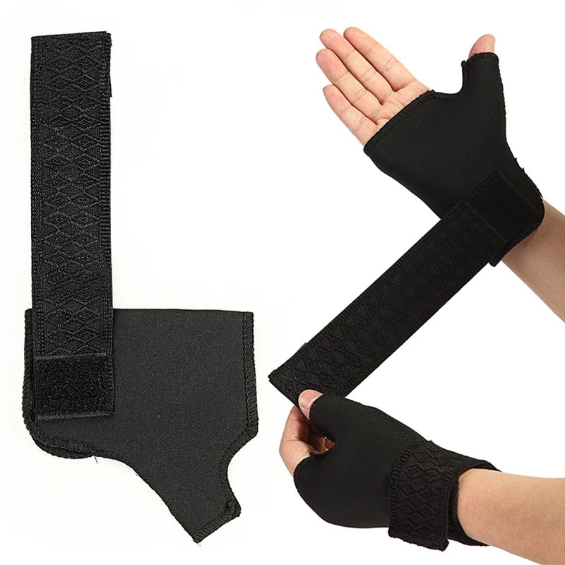 

1 Pair Sport Support Brace Protector Palm Wrist Thumb Hand Wrap Glove Breathable Flexibility Half Finger Bandage Sports Safety