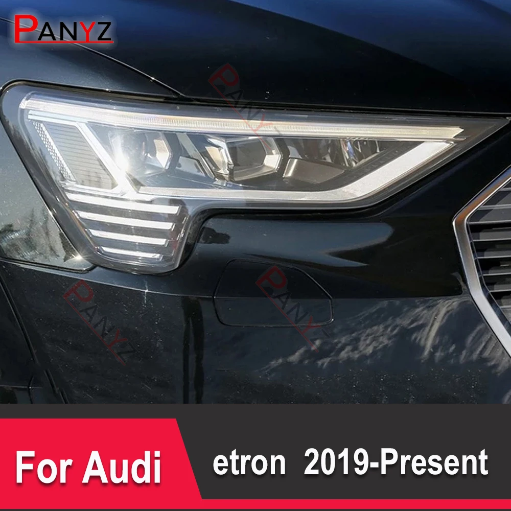 Прозрачная Черная защитная пленка для автомобильных фар Audi etron 55 50 2019