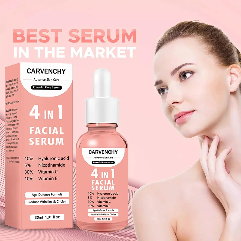 

Face Serum 4 in 1 Skin Care Set Hyaluronic Acid Niacinamide Anti-Aging Wrinkle Whitening Moisturizing Exfoliating Shrink Pores