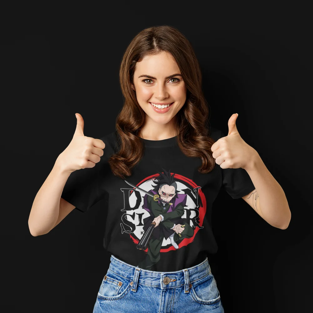 Футболка Genya Shinazugawa футболка Kimetsu No Yaiba с изображением рассекающего демонов аниме