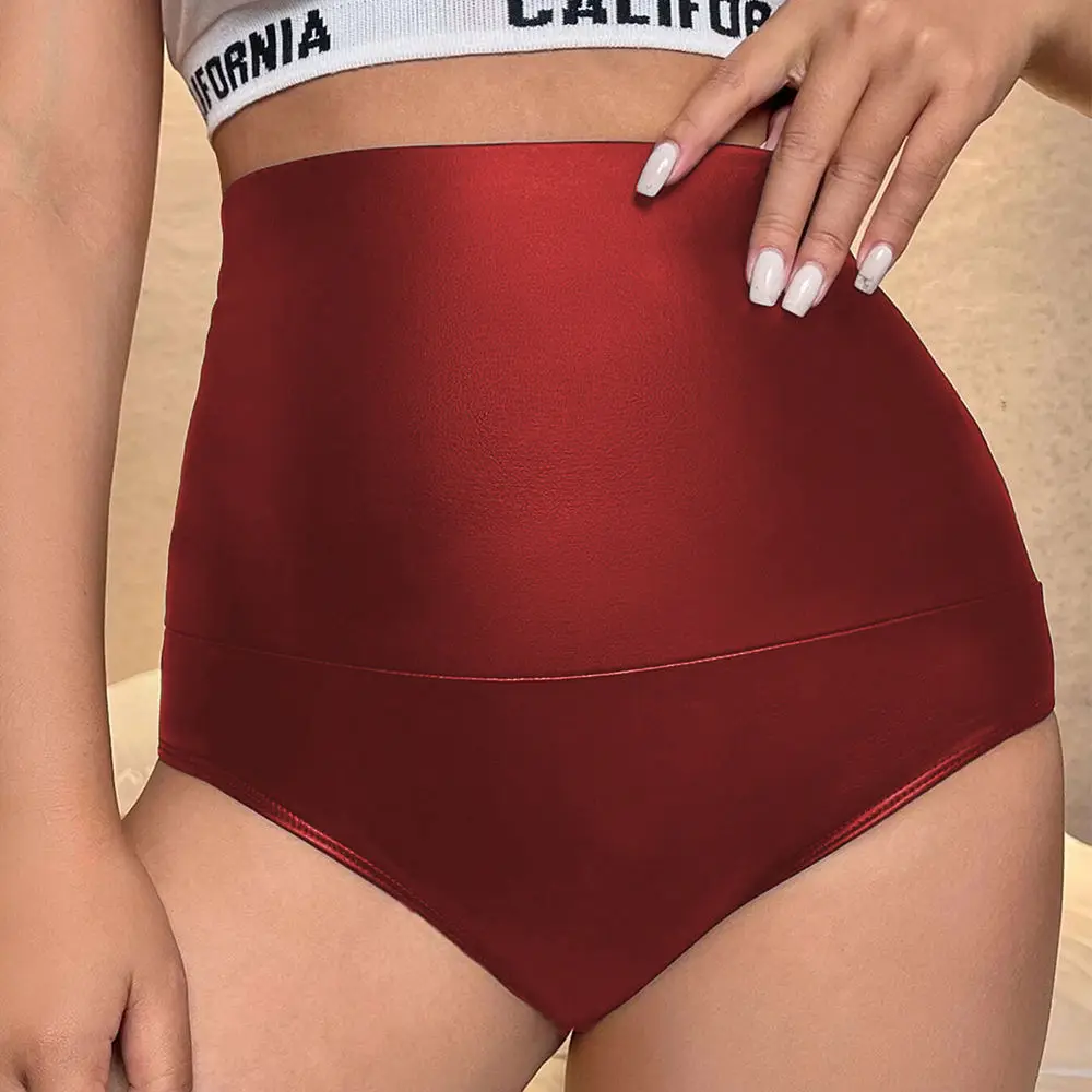 Invisible Zipper Open Crotch Pants Women's Flexible Club Faux Leather Shorts High Waisted Sexy Disco Short Hot Pants Outdoor Sex