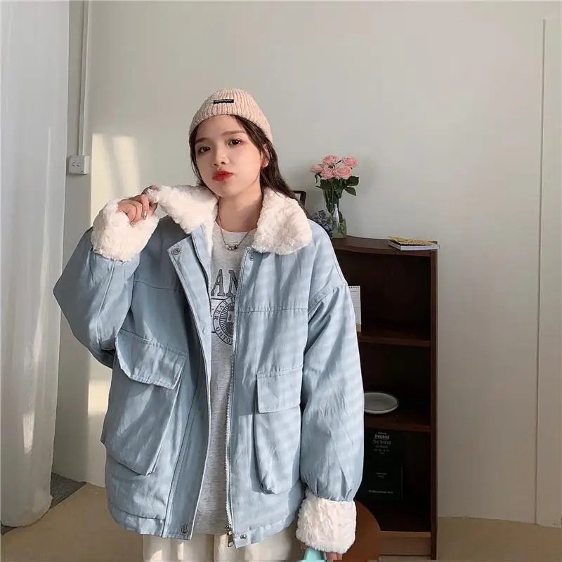 Hdspq белые кашемировые хлопковые парки с лацканами зимняя женская толстая теплая